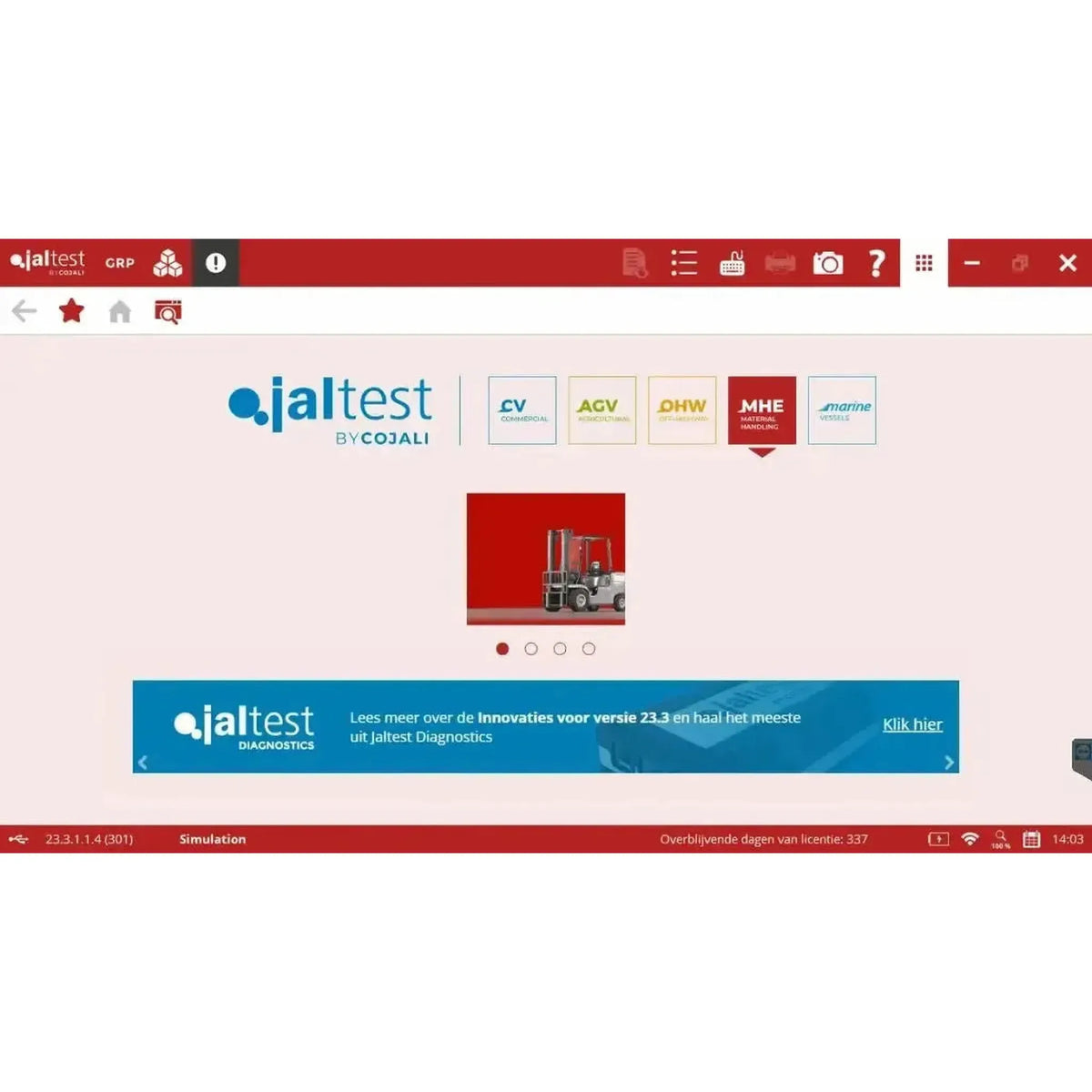 Jaltest MHE (Material Handling Equipment) diagnosztikai készülék