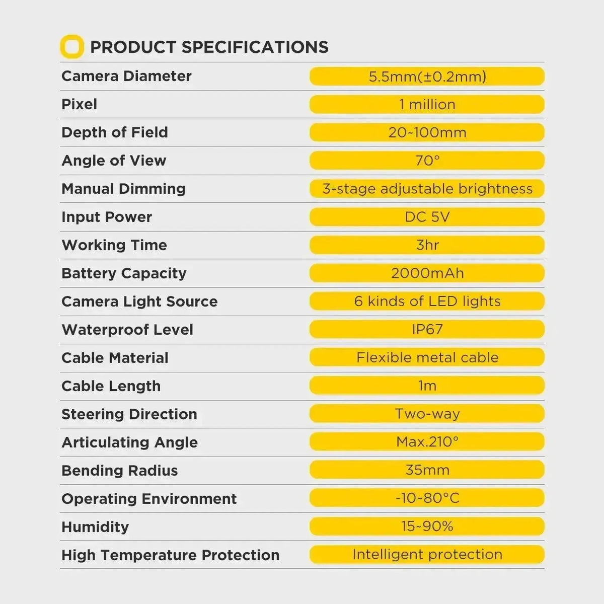 Autool SVB305 | Inspektálókamera (6,35 mm)
