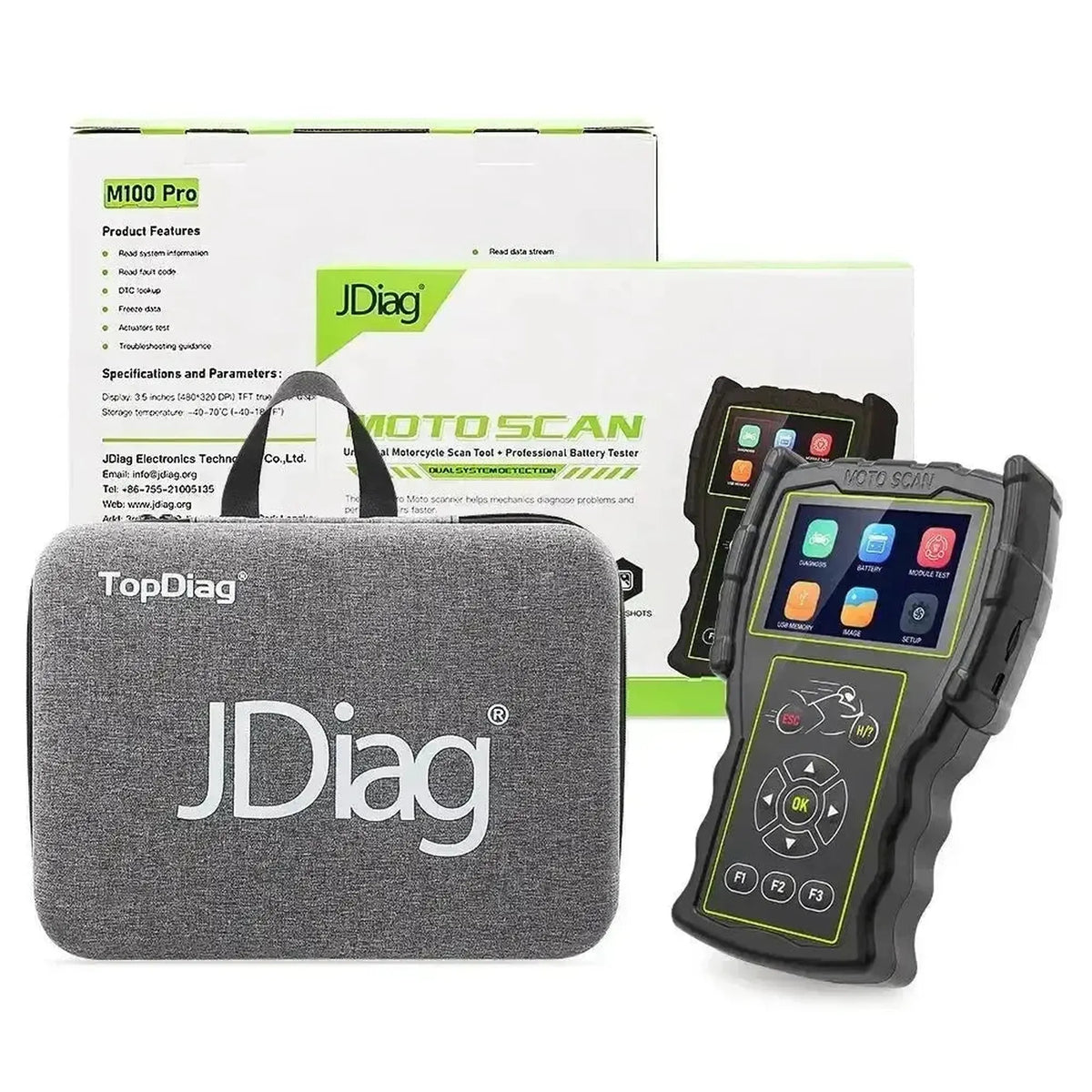 JDiag M100 Pro motorkerékpár diagnosztikai készülék