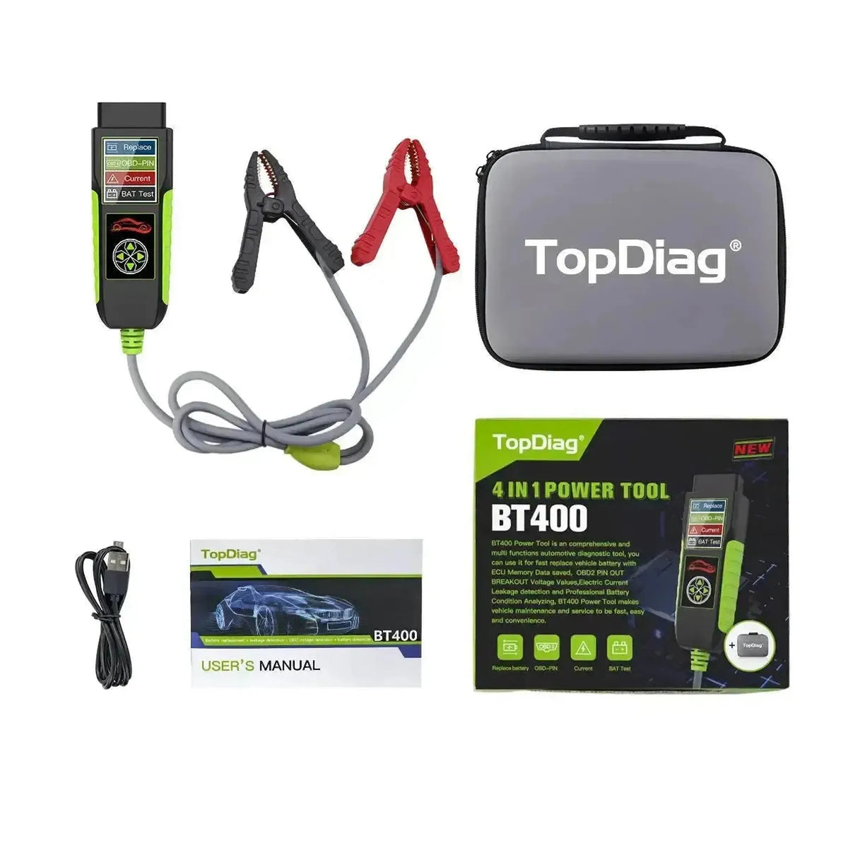 TopDiag BT400 Multifunkcionális | Akkumulátor Teszter