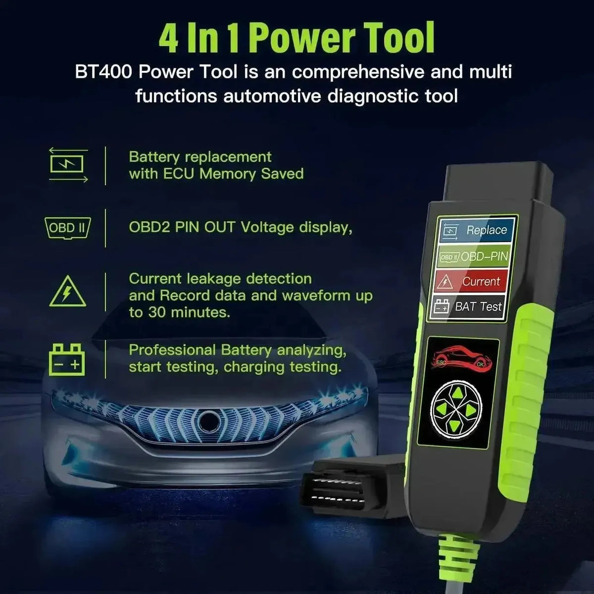 TopDiag BT400 Multifunkcionális | Akkumulátor Teszter