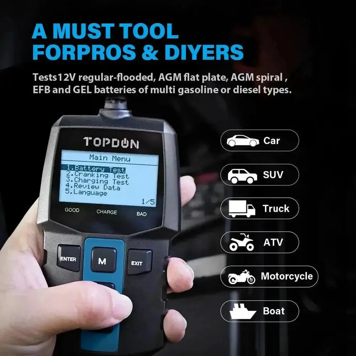 Topdon BT100 | Akkumlátor-tester