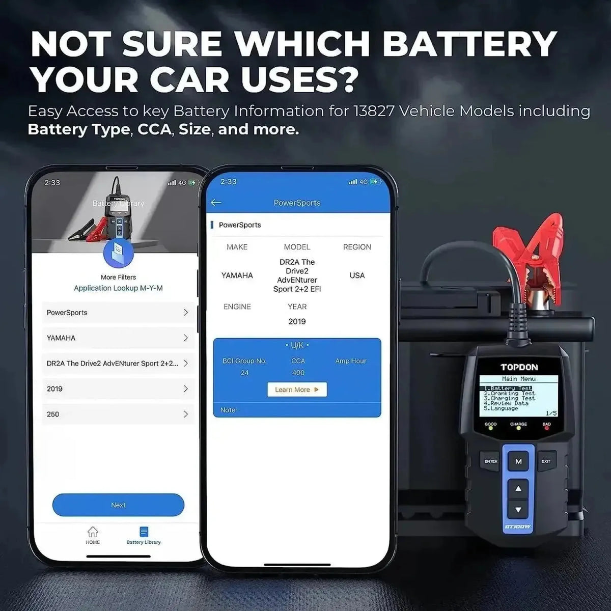 Topdon BT100W | Akkumulátor teszter